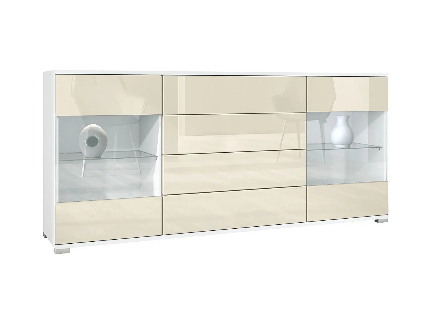 SIDEBOARD Bari Creme Hochglanz