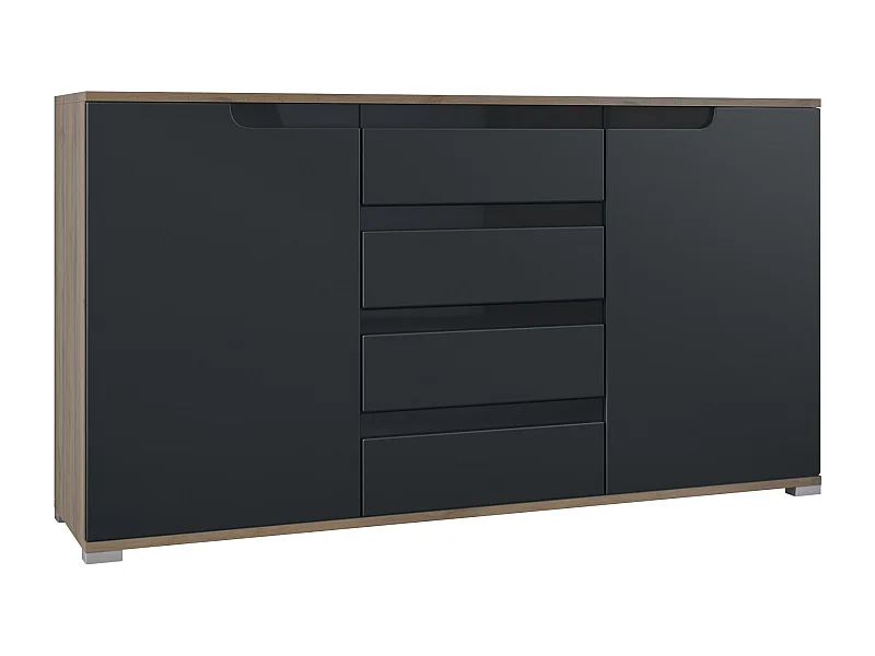 SIDEBOARD Sylt Schwarz matt / Schwarz Hochglanz