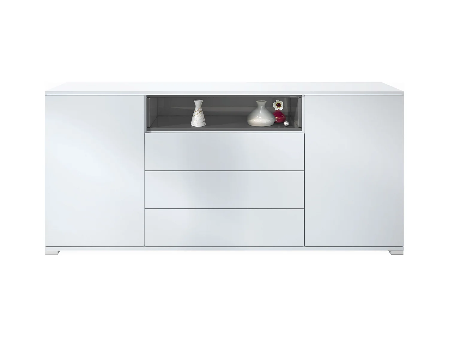 SIDEBOARD Skadu Grau Hochglanz