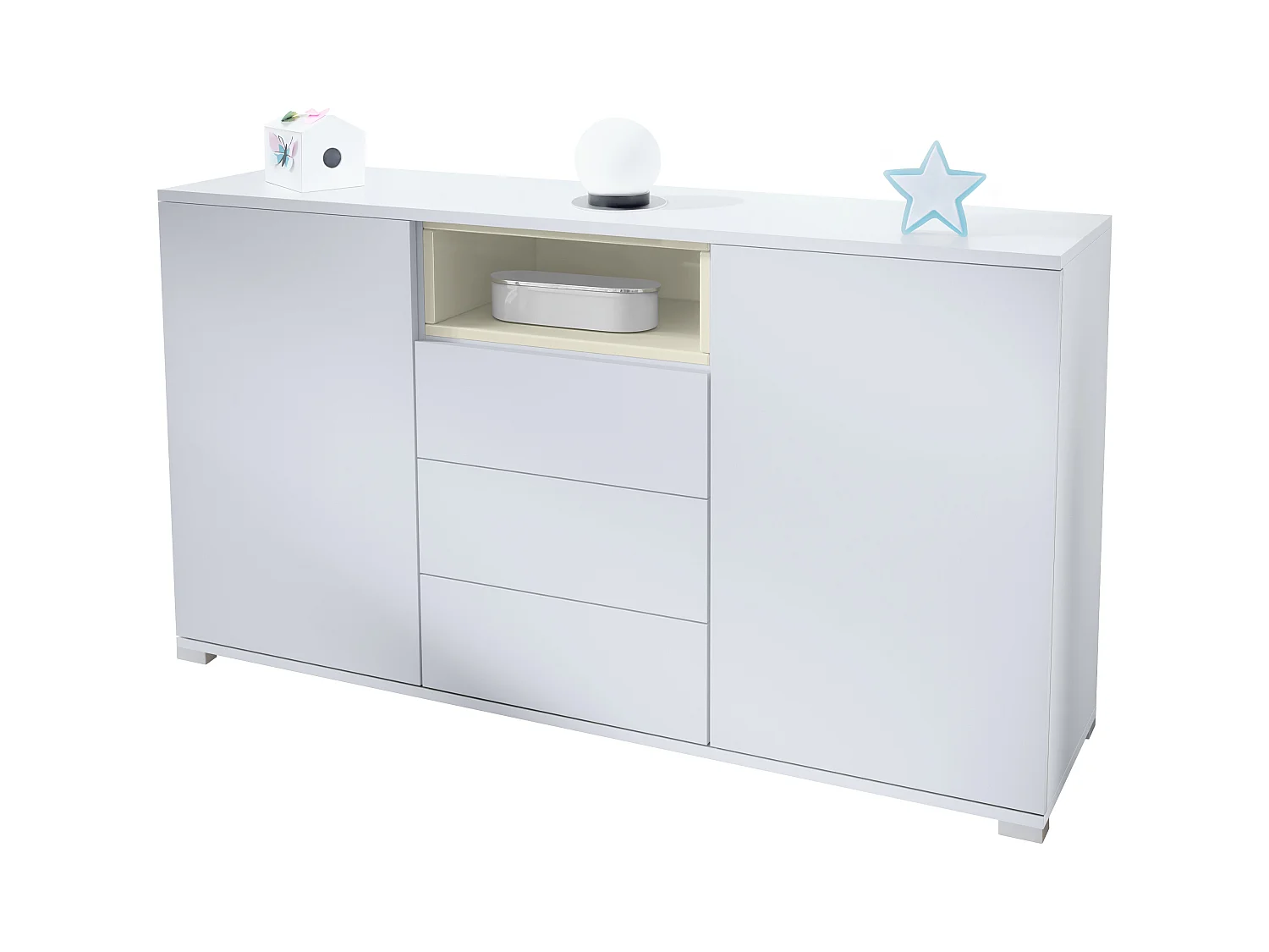 SIDEBOARD Skadu Creme Hochglanz