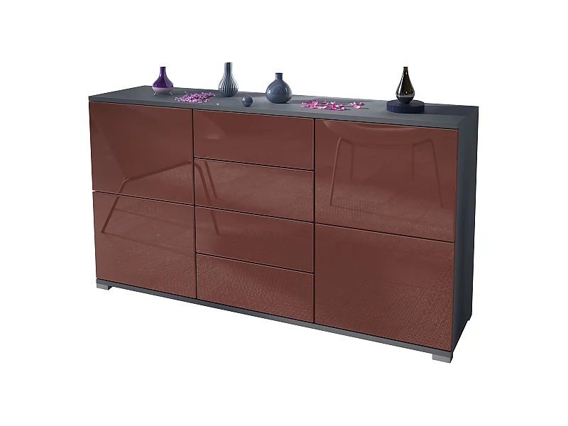 SIDEBOARD Rova Bordeaux Hochglanz