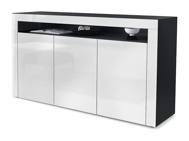 SIDEBOARD Valencia Weiß Hochglanz / Weiß Hochglanz
