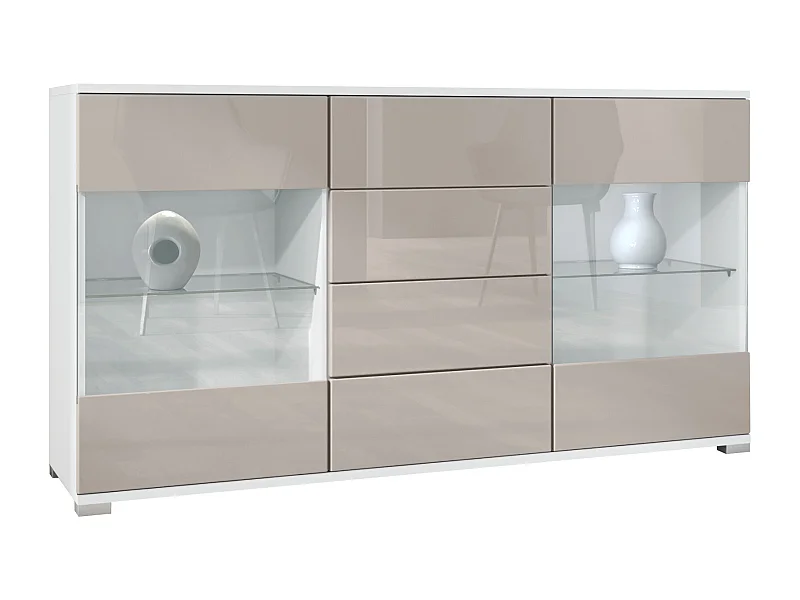 SIDEBOARD Bari Sandgrau Hochglanz