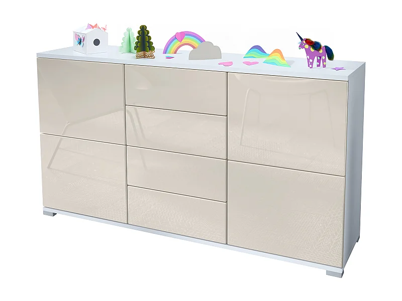 SIDEBOARD Rova Creme Hochglanz