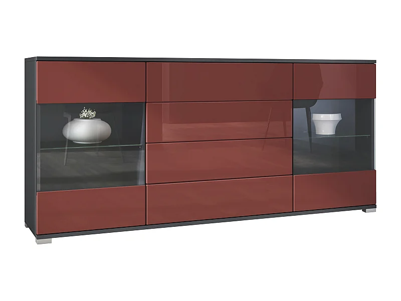 SIDEBOARD Bari Bordeaux Hochglanz