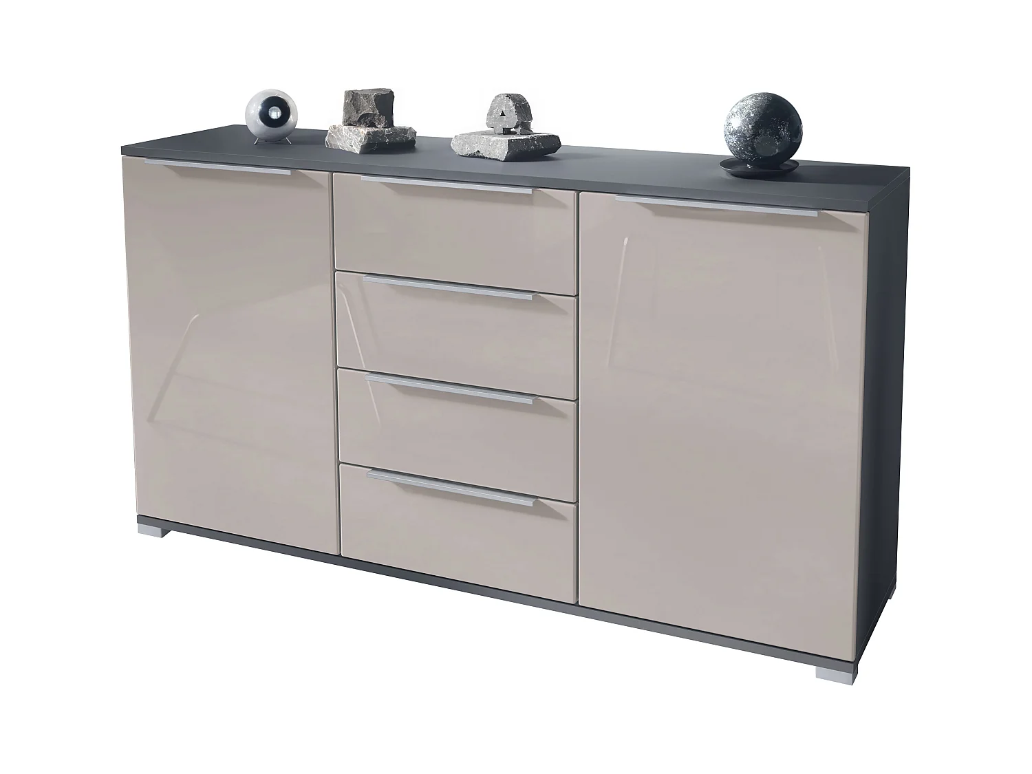 SIDEBOARD Linio Sandgrau Hochglanz