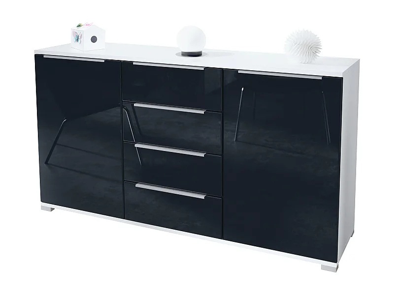 SIDEBOARD Linio Schwarz Hochglanz