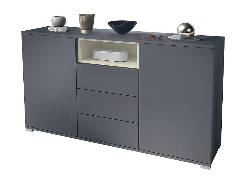 SIDEBOARD Skadu Creme Hochglanz