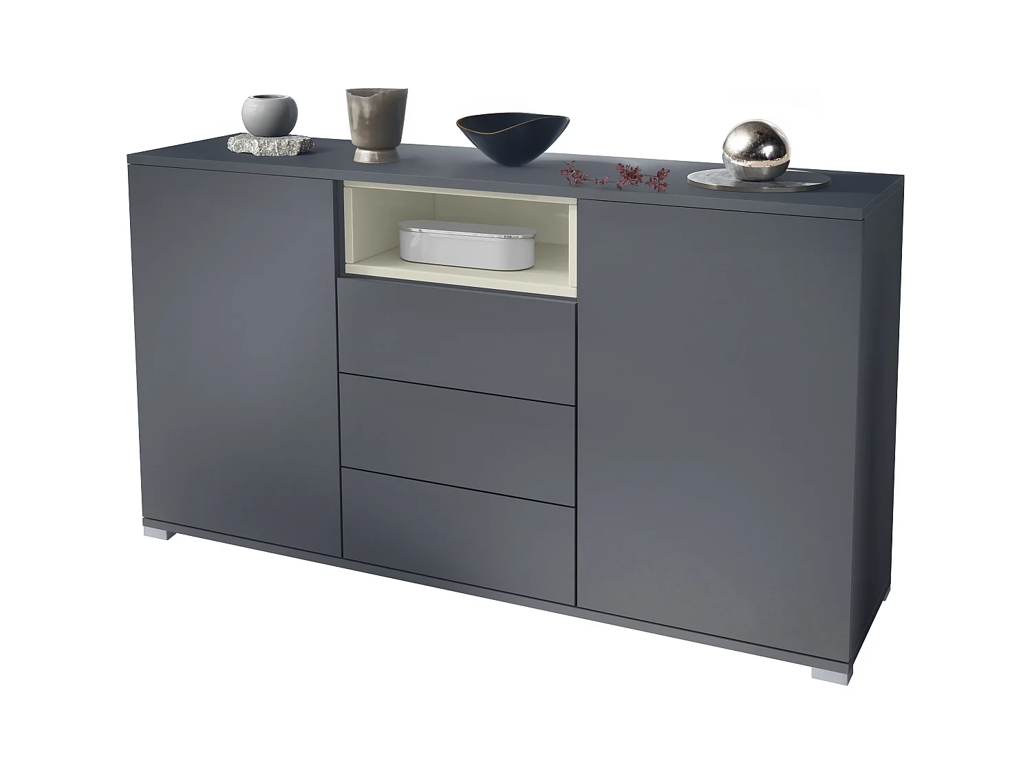 SIDEBOARD Skadu Creme Hochglanz