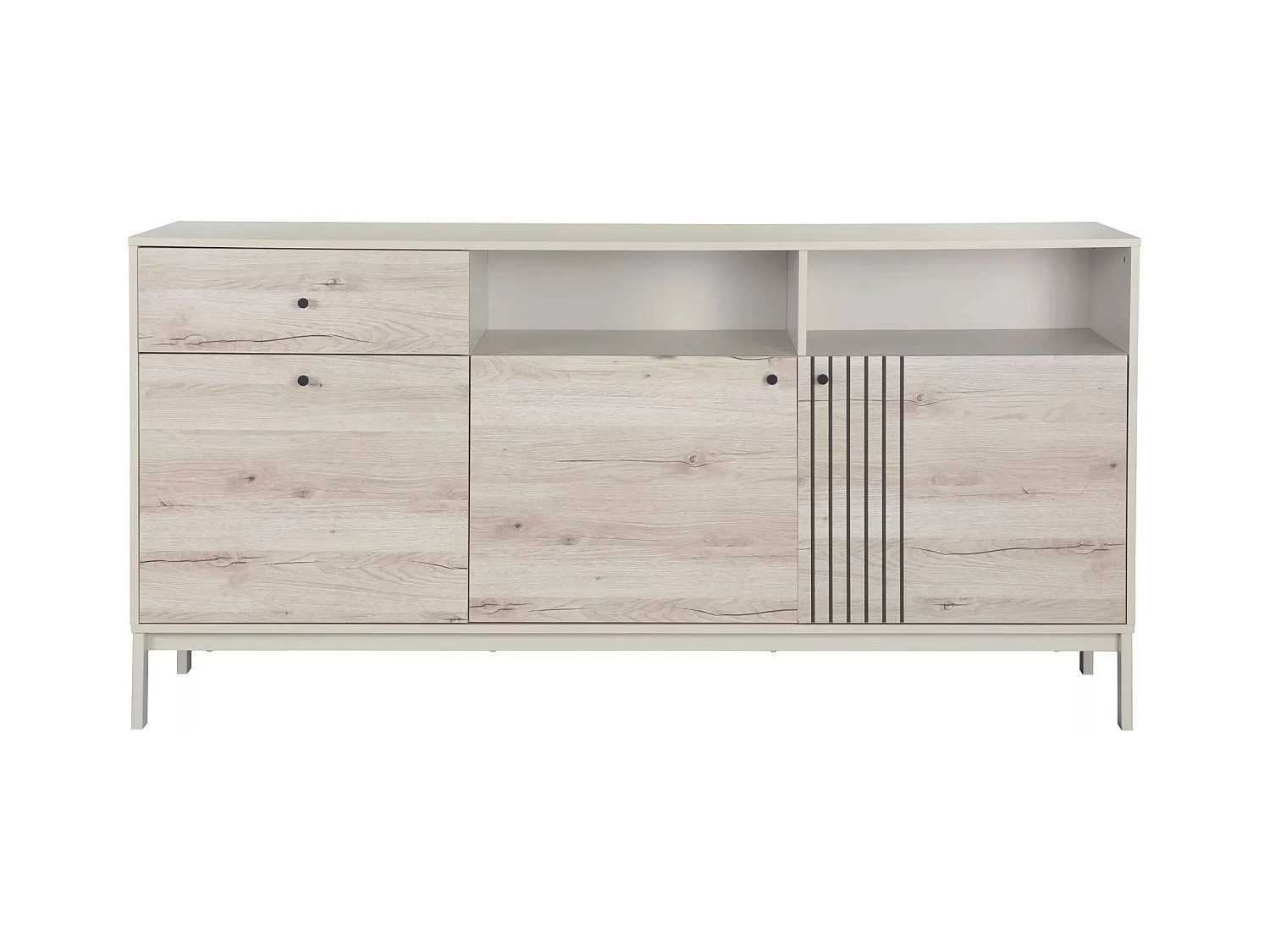 Buffet Frost/Portes battantes et tiroir/Blanc et Sonoma