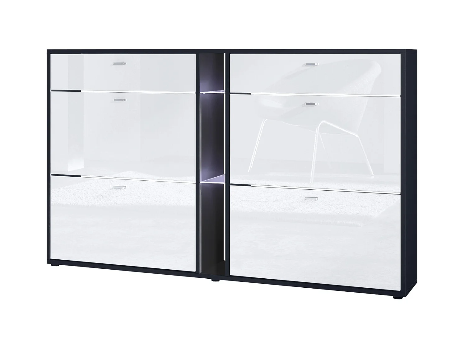 SCHUHSCHRANK Today Fronten in Weiß Hochglanz