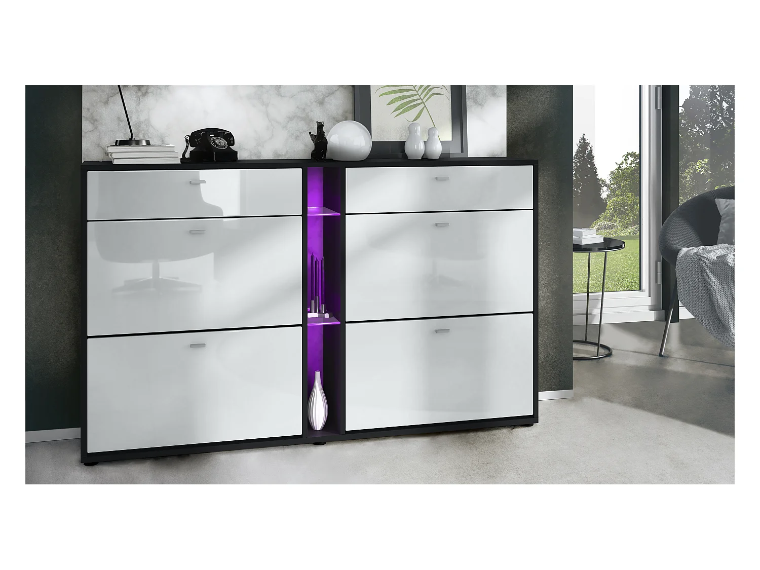 SCHUHSCHRANK Today Fronten in Weiß Hochglanz