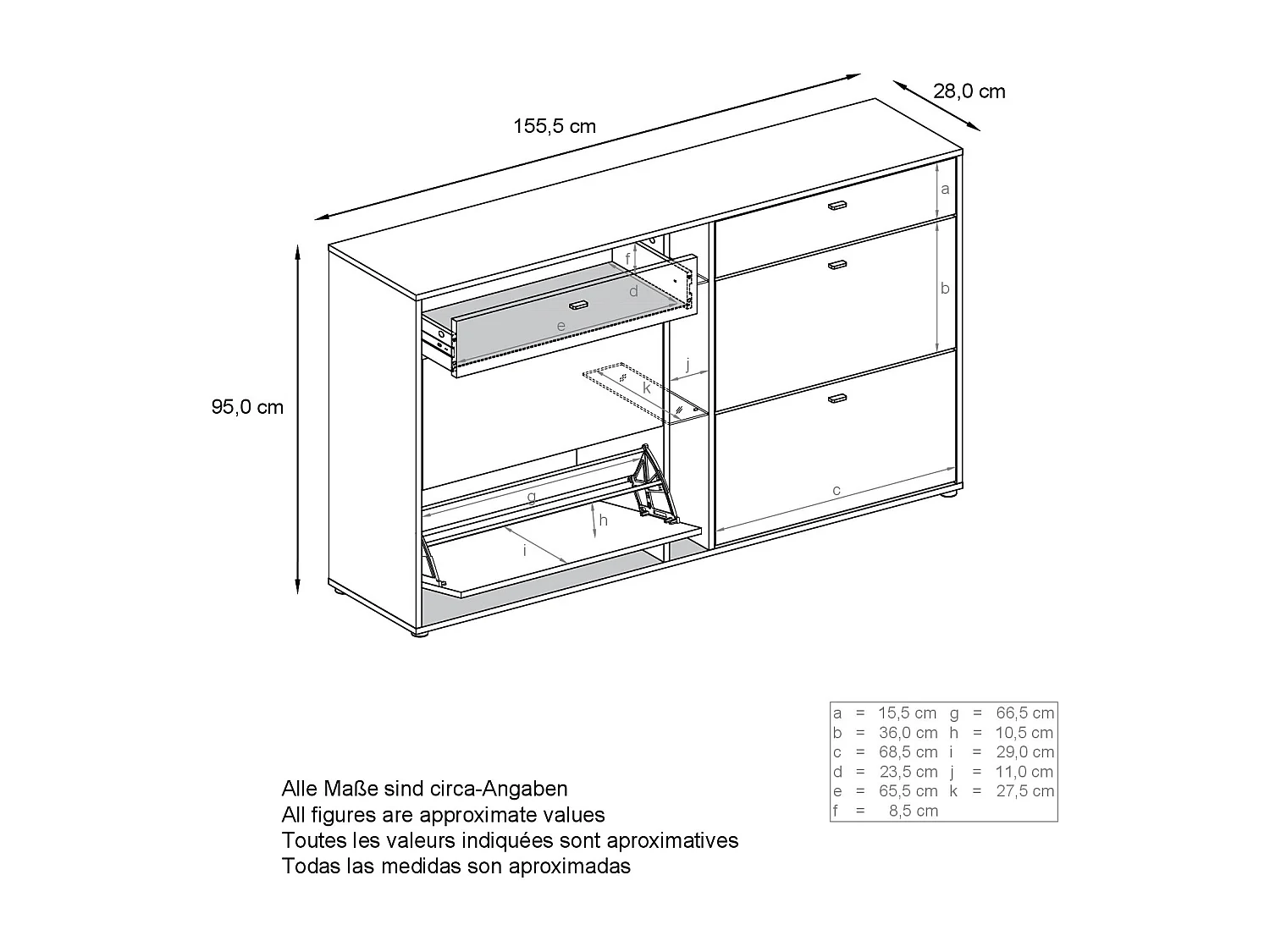 SCHUHSCHRANK Today Fronten in Weiß Hochglanz