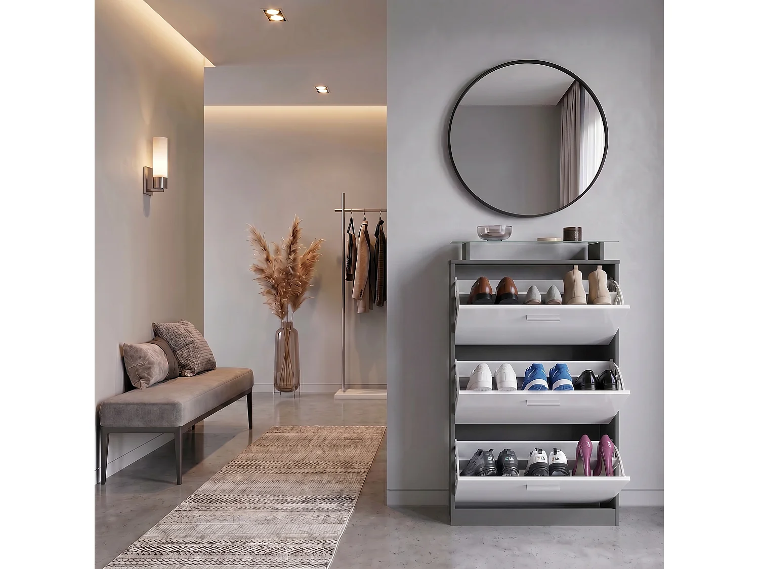 SCHUHSCHRANK Lavia Front in Weiß matt