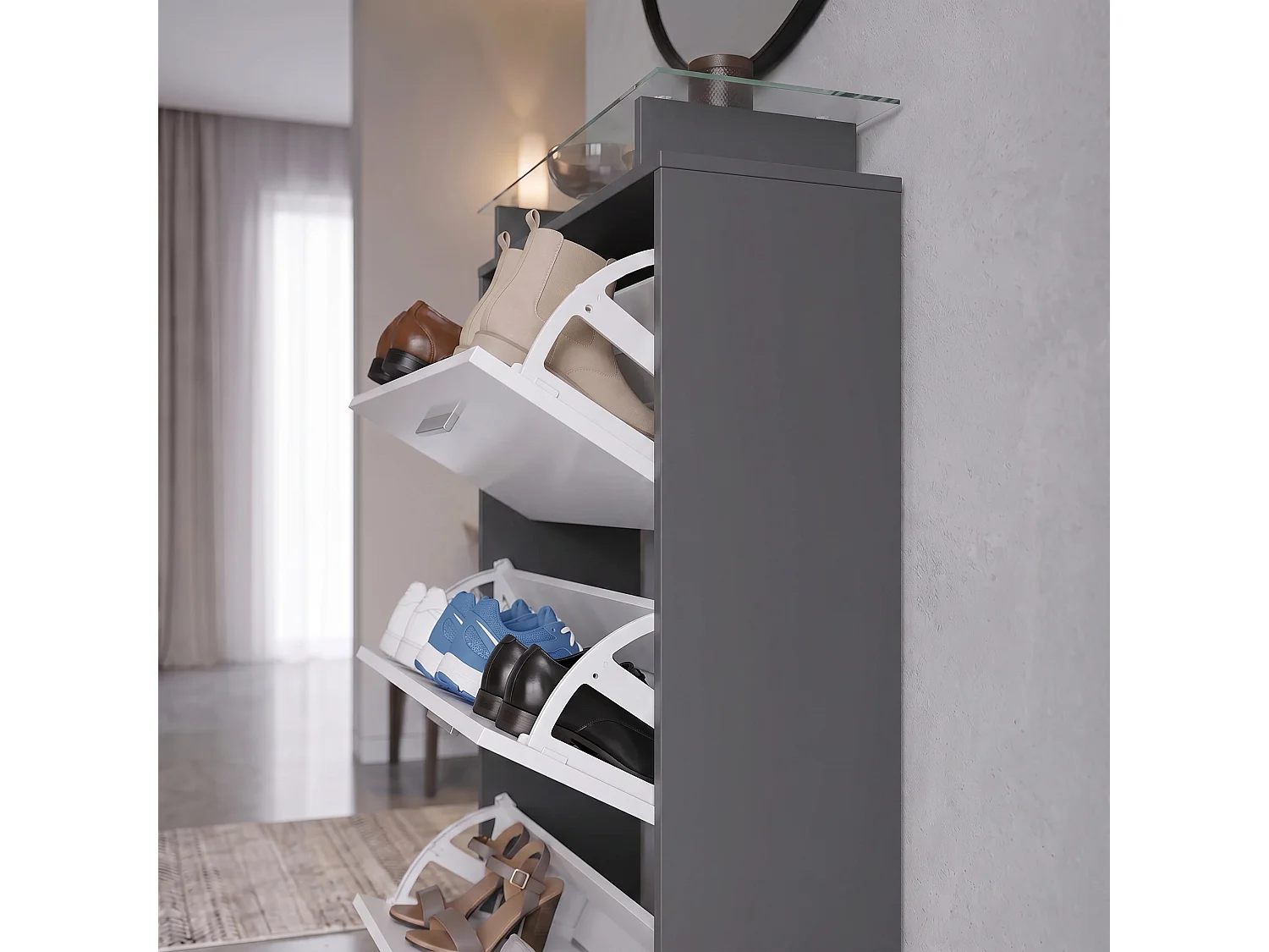 SCHUHSCHRANK Lavia Front in Weiß matt