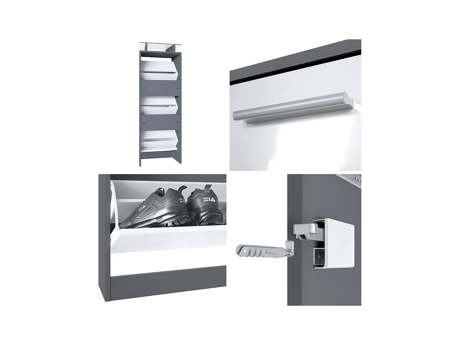 SCHUHSCHRANK Lavia Front in Weiß Hochglanz