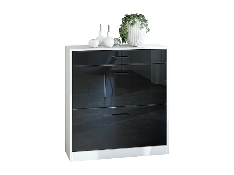 SCHUHSCHRANK Elvas Front in Schwarz Hochglanz