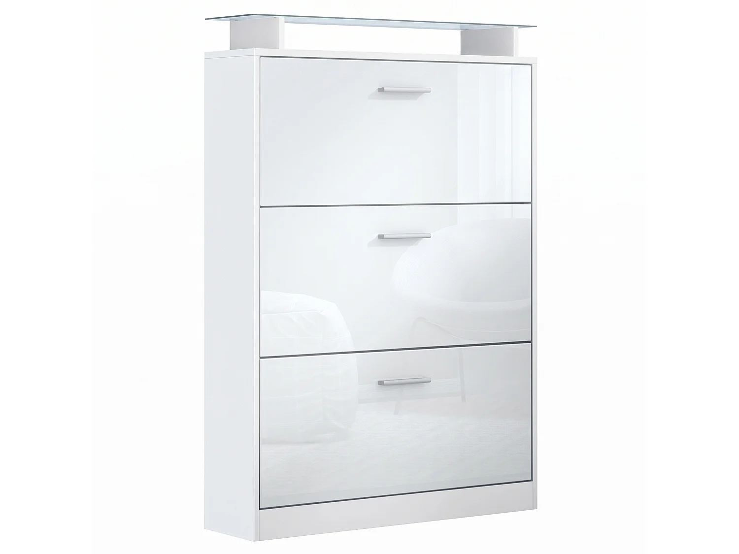 SCHUHSCHRANK Lavia Front in Weiß Hochglanz