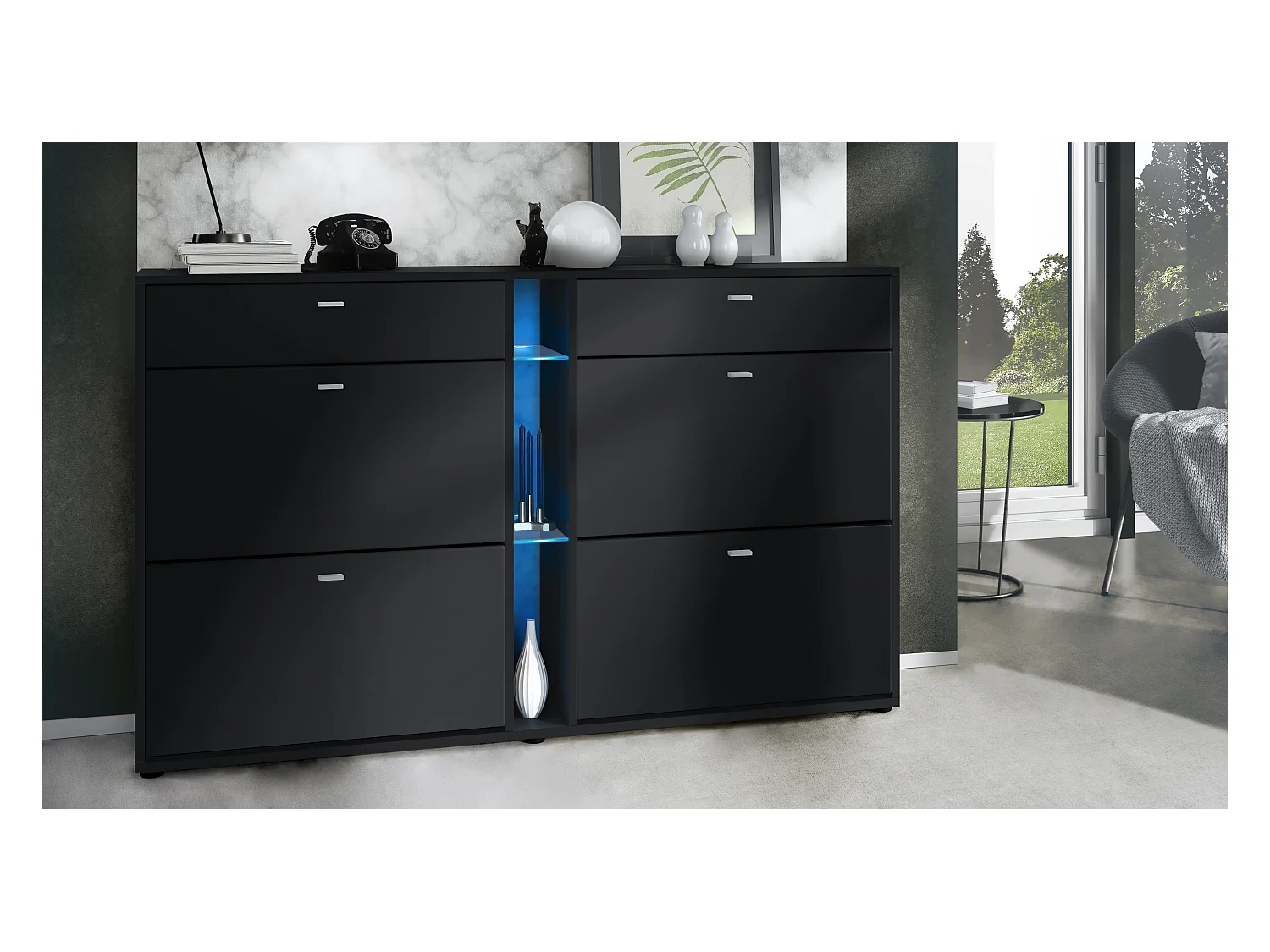 SCHUHSCHRANK Today Fronten in Schwarz matt