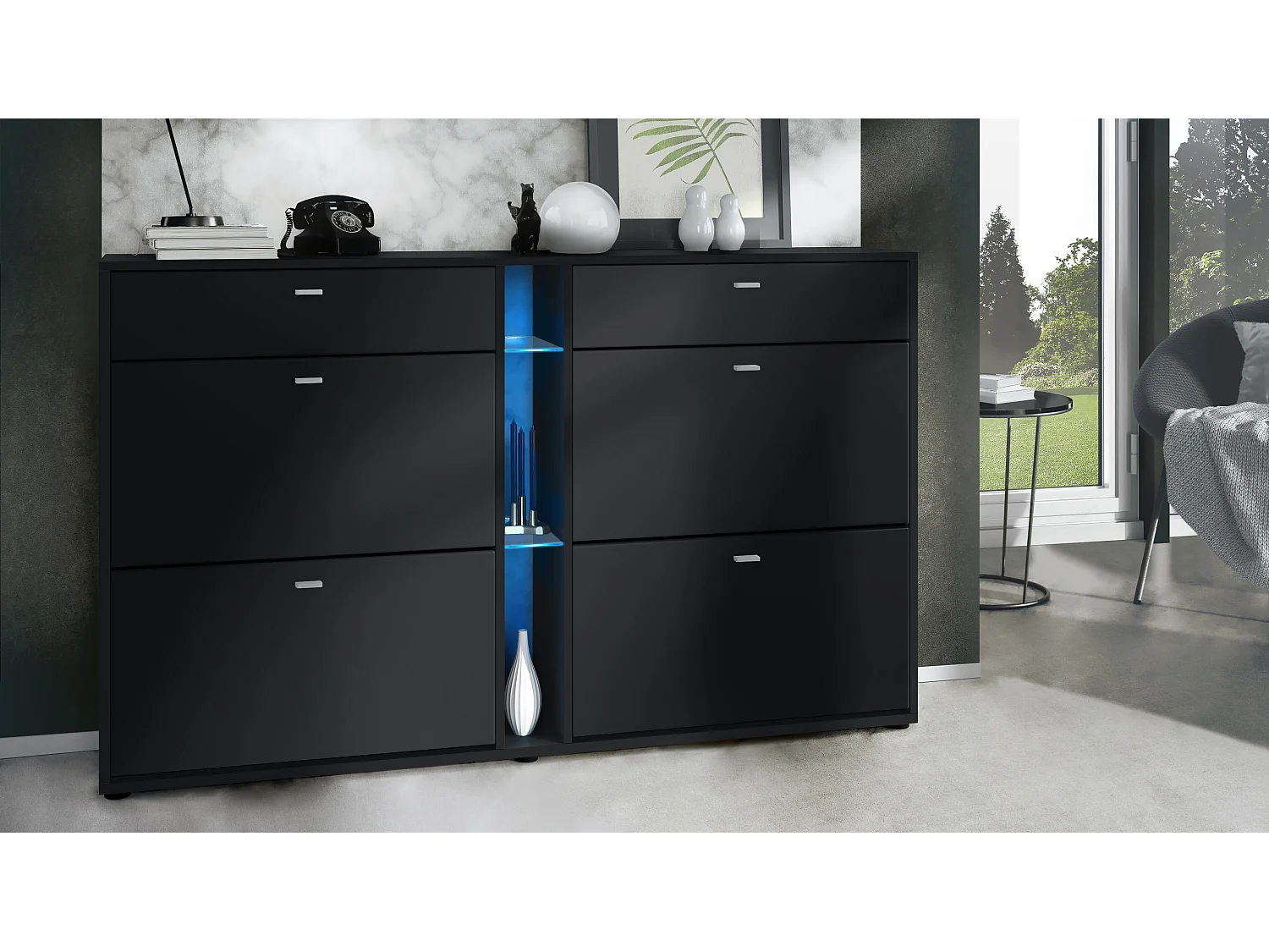 SCHUHSCHRANK Today Fronten in Schwarz matt