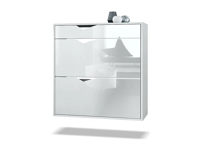 SCHUHSCHRANK Kolmio Fronten in Weiß Hochglanz