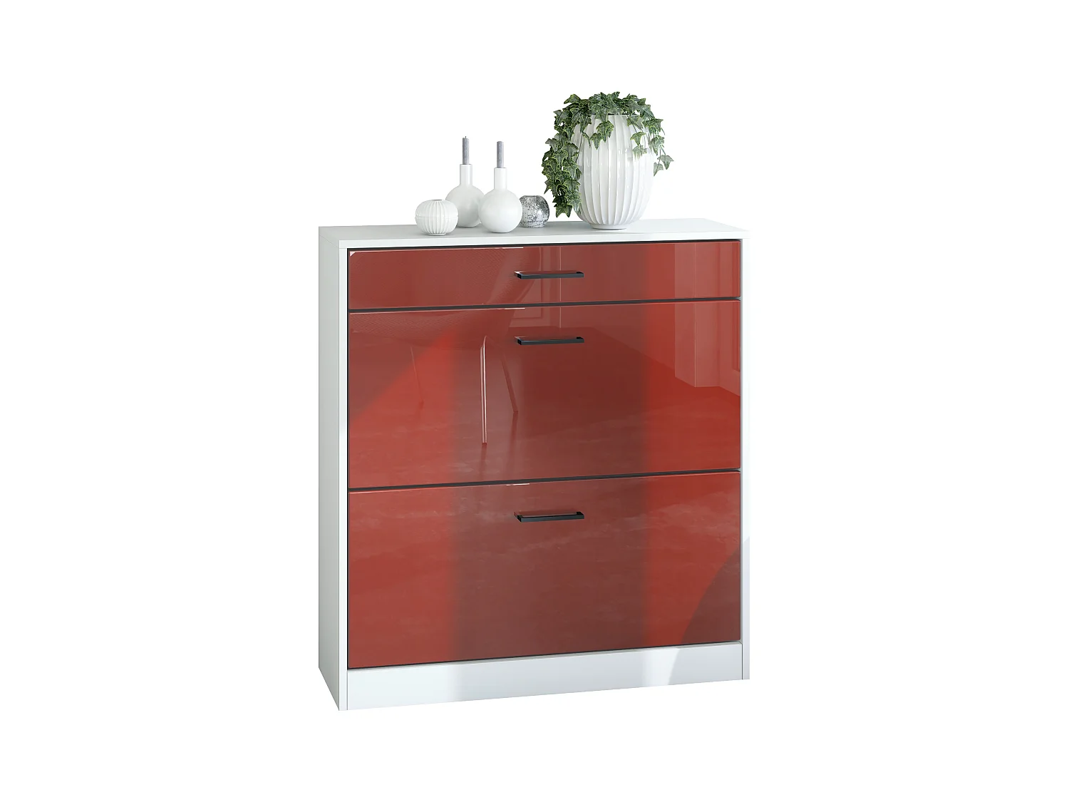 SCHUHSCHRANK Elvas Front in Bordeaux Hochglanz