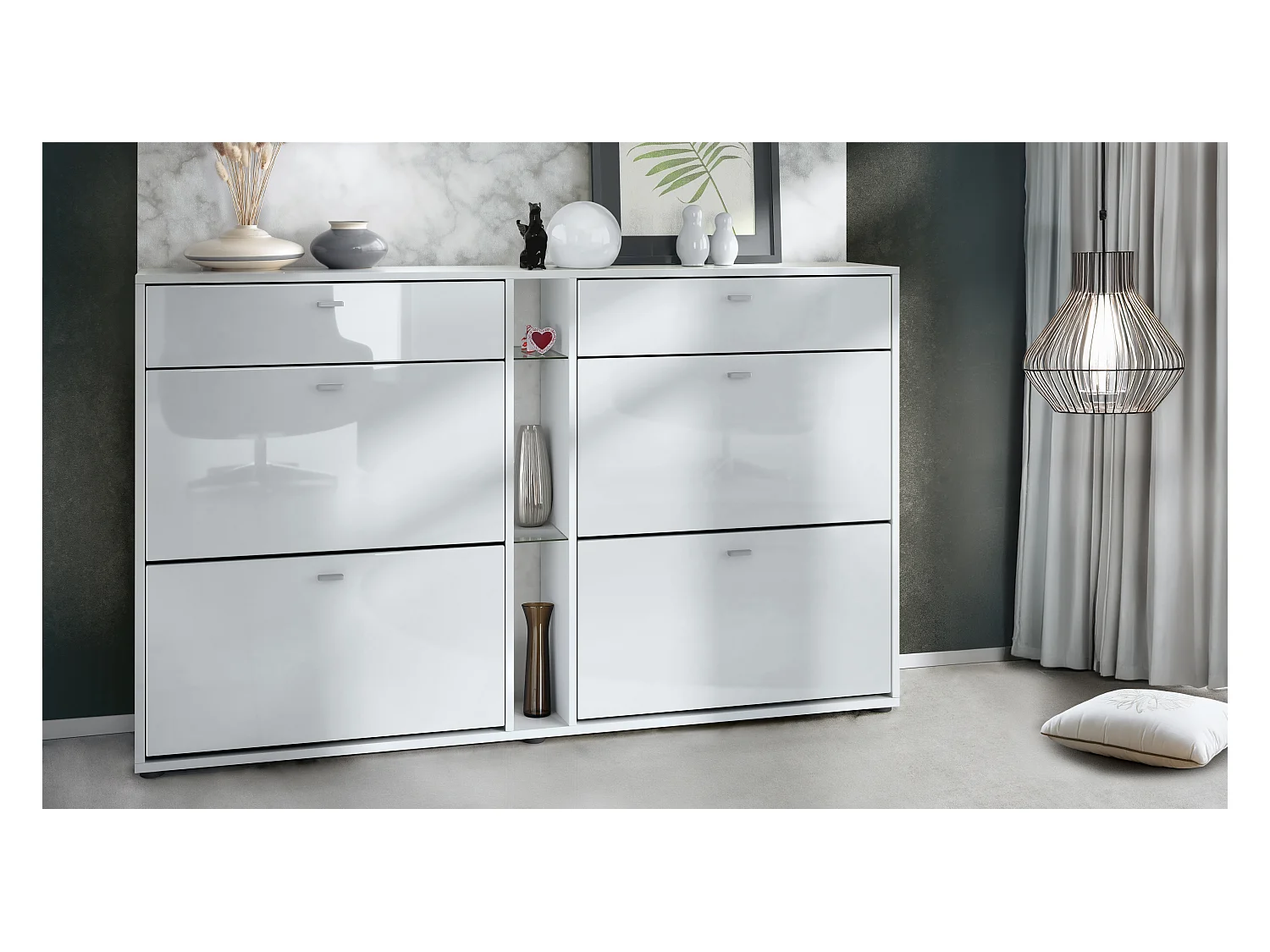 SCHUHSCHRANK Today Fronten in Weiß Hochglanz