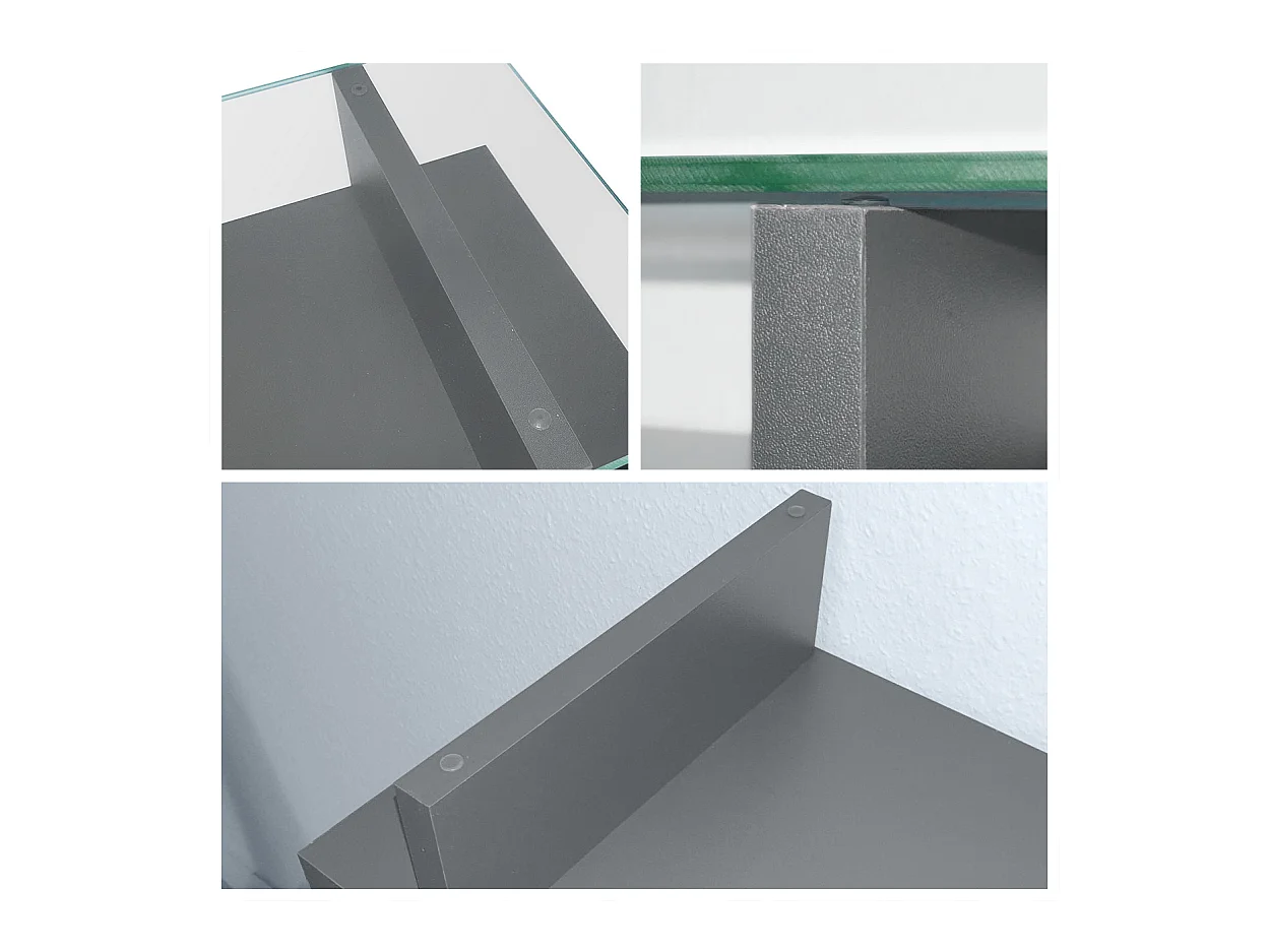 Armoire à chaussures Lavia, benne à chaussures pour 24 paires de chaussures avec 3 abattants et étagère en verre, / (89 x 128 x 23 cm)