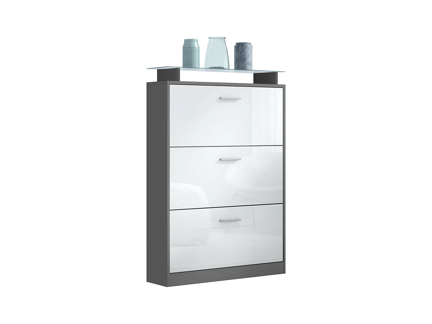 SCHUHSCHRANK Lavia Front in Weiß Hochglanz