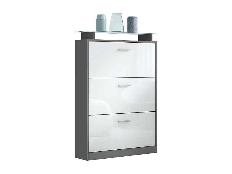 SCHUHSCHRANK Lavia Front in Weiß Hochglanz