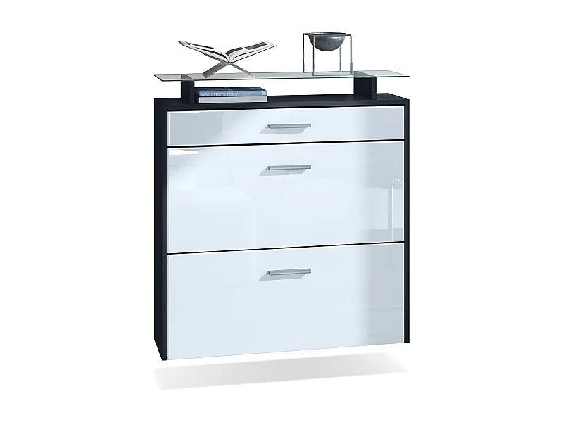 SCHUHSCHRANK Malea Front in Weiß Hochglanz