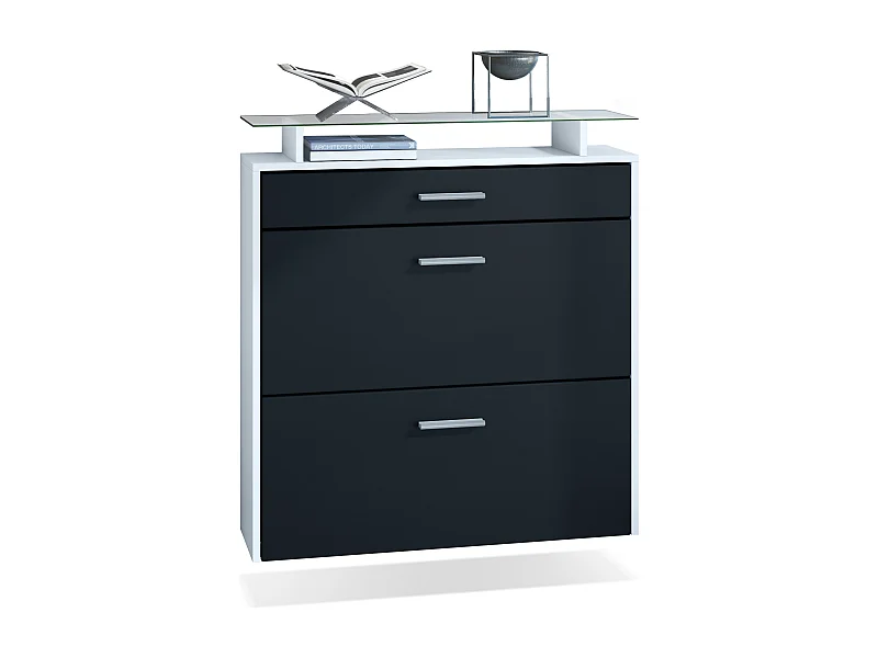 SCHUHSCHRANK Malea Front in Schwarz matt