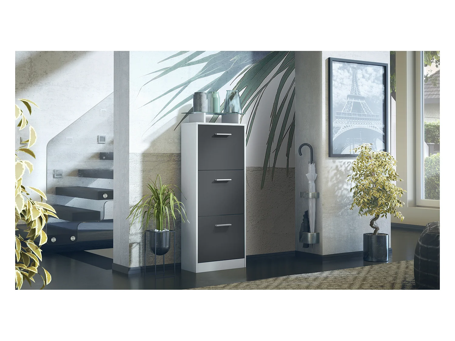 SCHUHSCHRANK Lavia Front in Schwarz mattt