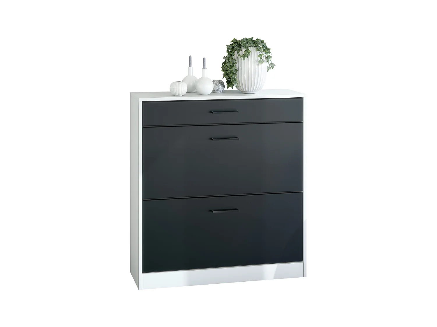 SCHUHSCHRANK Elvas Front in Schwarz matt