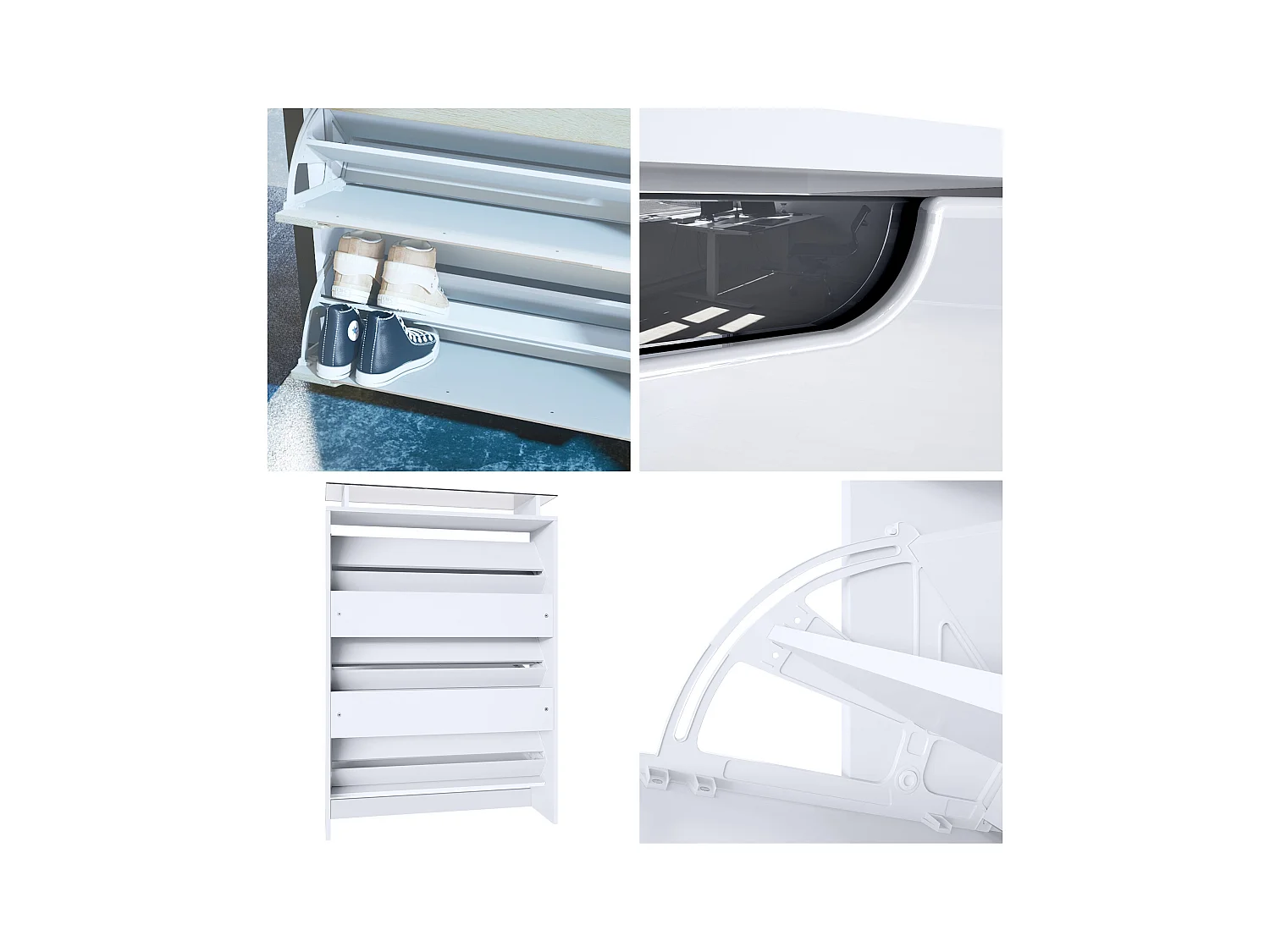 SCHUHSCHRANK Fiesta Bordeaux Hochglanz / Schwarz Hochglanz