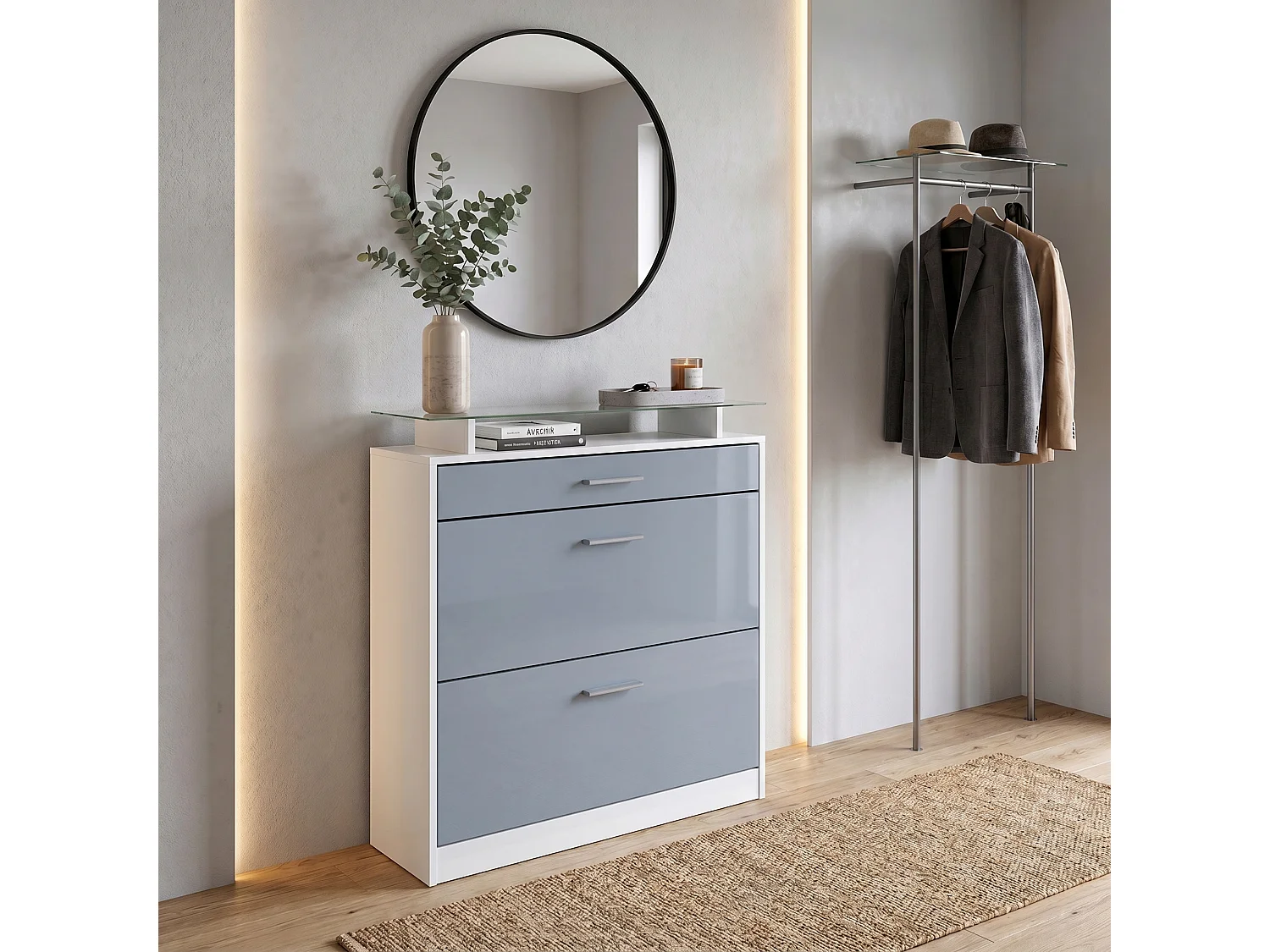 SCHUHSCHRANK Loret Front in Denim