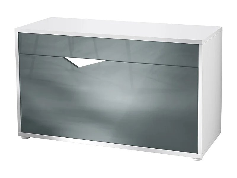 SCHUHSCHRANK Kolmio Grau Hochglanz