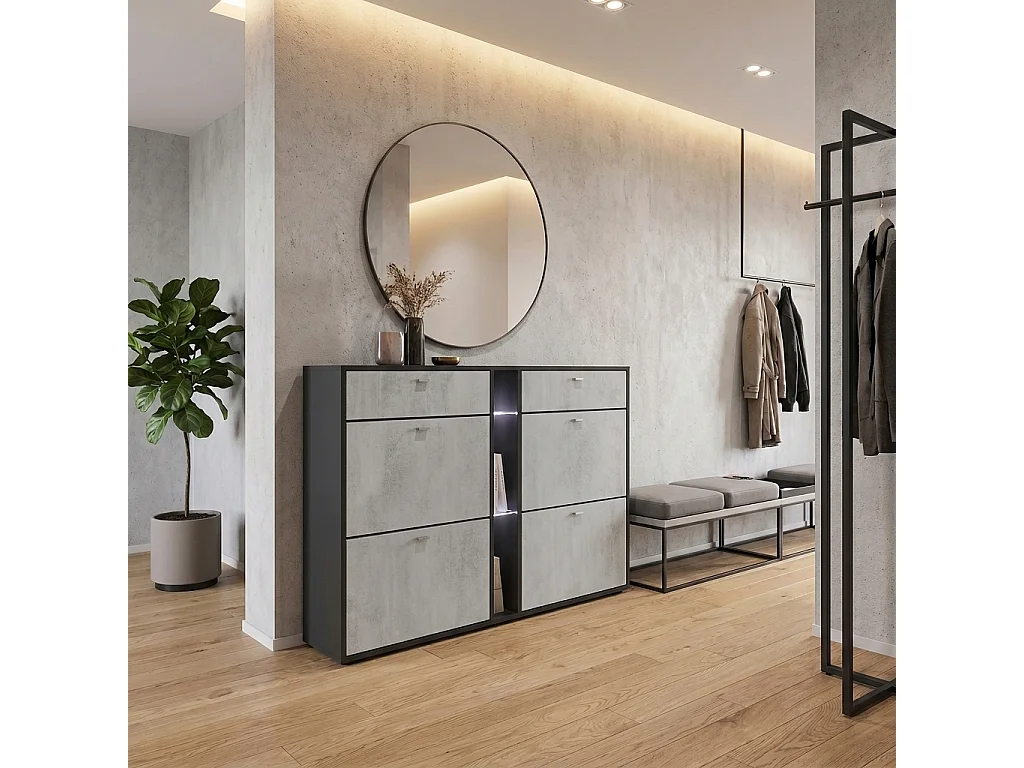 SCHUHSCHRANK Today Fronten in Beton Oxid Optik