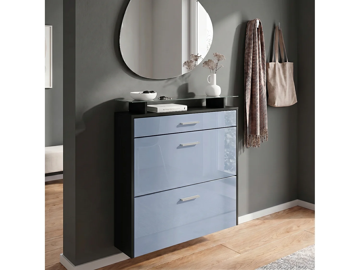 SCHUHSCHRANK Malea Front in Denim