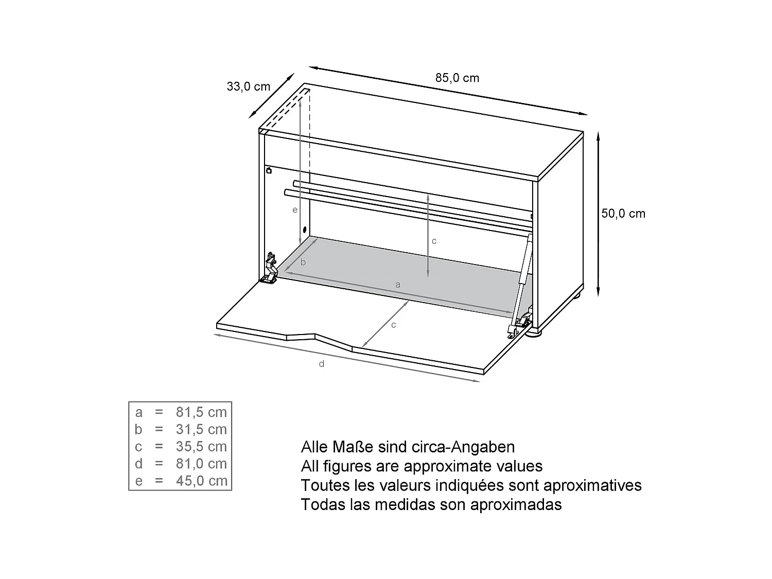 Banc à Chaussures Kolmio, Banc d'Assise pour 8 Paires de Chaussures, Étagère à Chaussures avec Siège, blanc mat/aspect béton oxyde (85 x 50 x 33 cm)