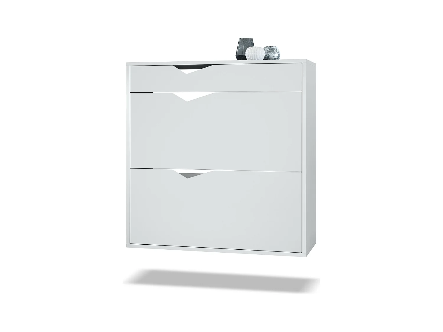Armoire à chaussures Kolmio 85 x 87 x 33 cm, corps en blanc mat, façades en Blanc mat | Grand choix de couleurs
