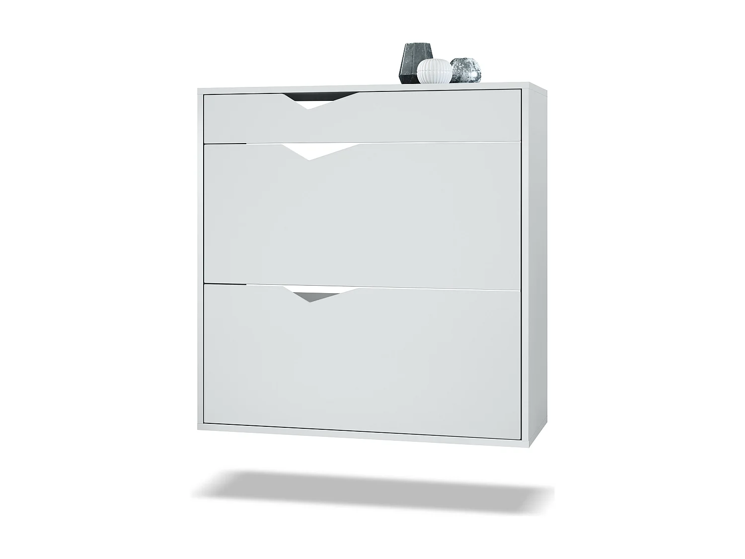 Scarpiera Kolmio 85 x 87 x 33 cm, struttura in bianco opaco, frontali in bianco opaco | Vasta scelta di colori