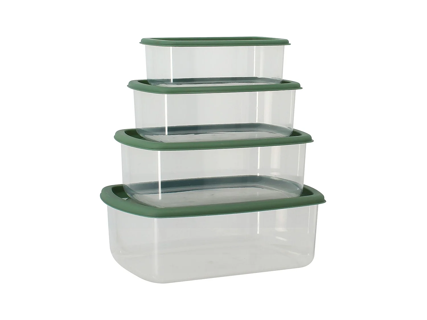 Menastyl - Lot 4 Boites Conservation En Plastique 250ml 500ml 750ml Et 1.2l