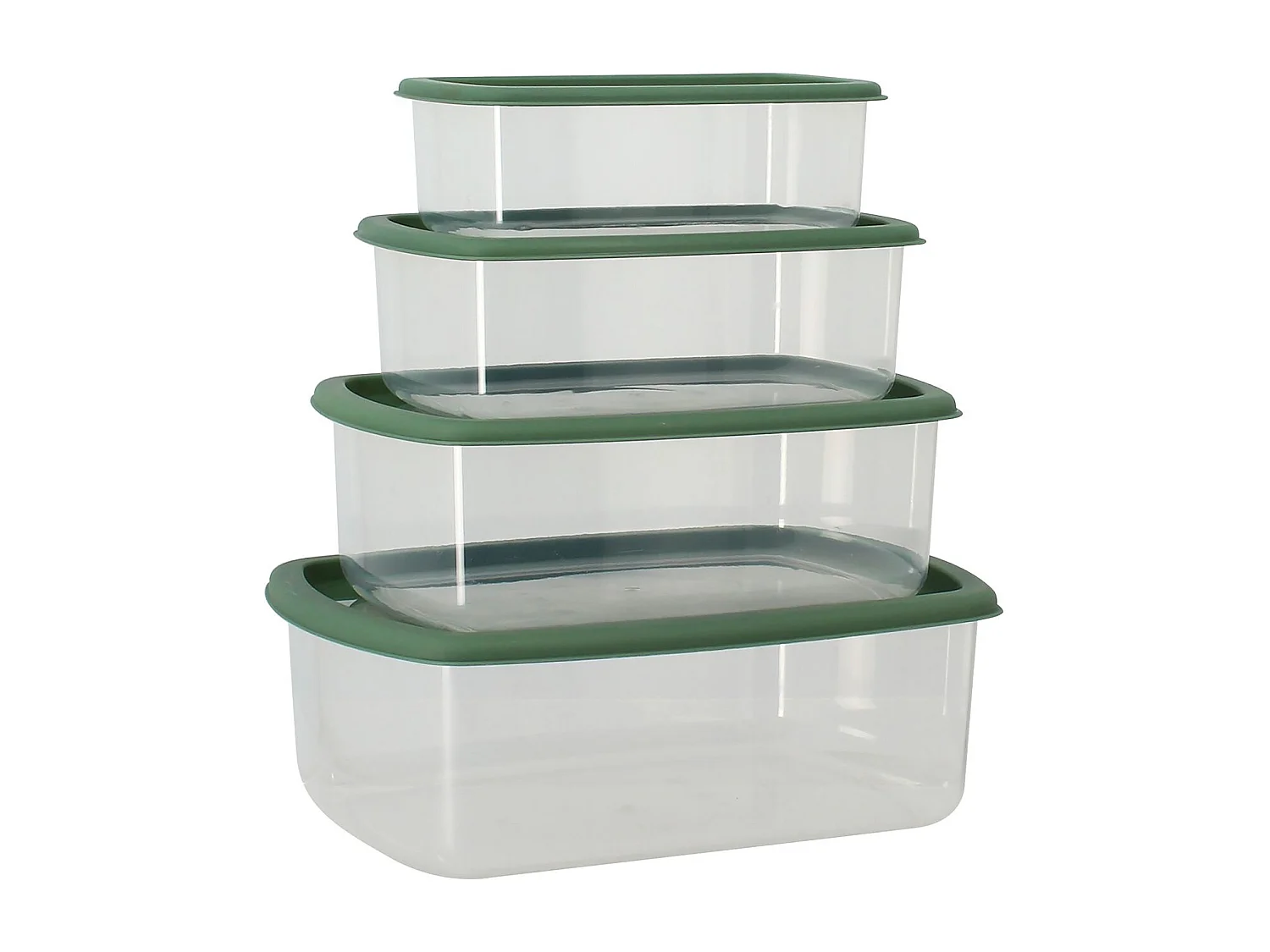 Menastyl - Lot 4 Boites Conservation En Plastique 250ml 500ml 750ml Et 1.2l