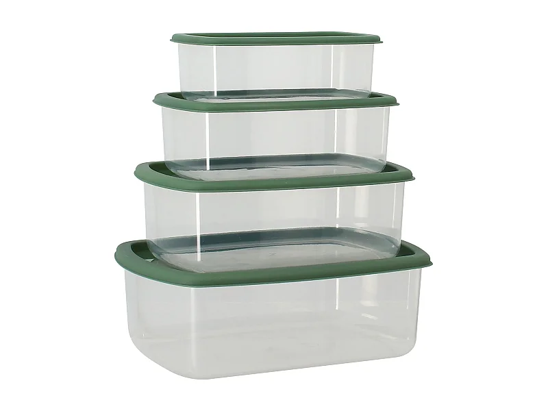 Menastyl - Lot 4 Boites Conservation En Plastique 250ml 500ml 750ml Et 1.2l