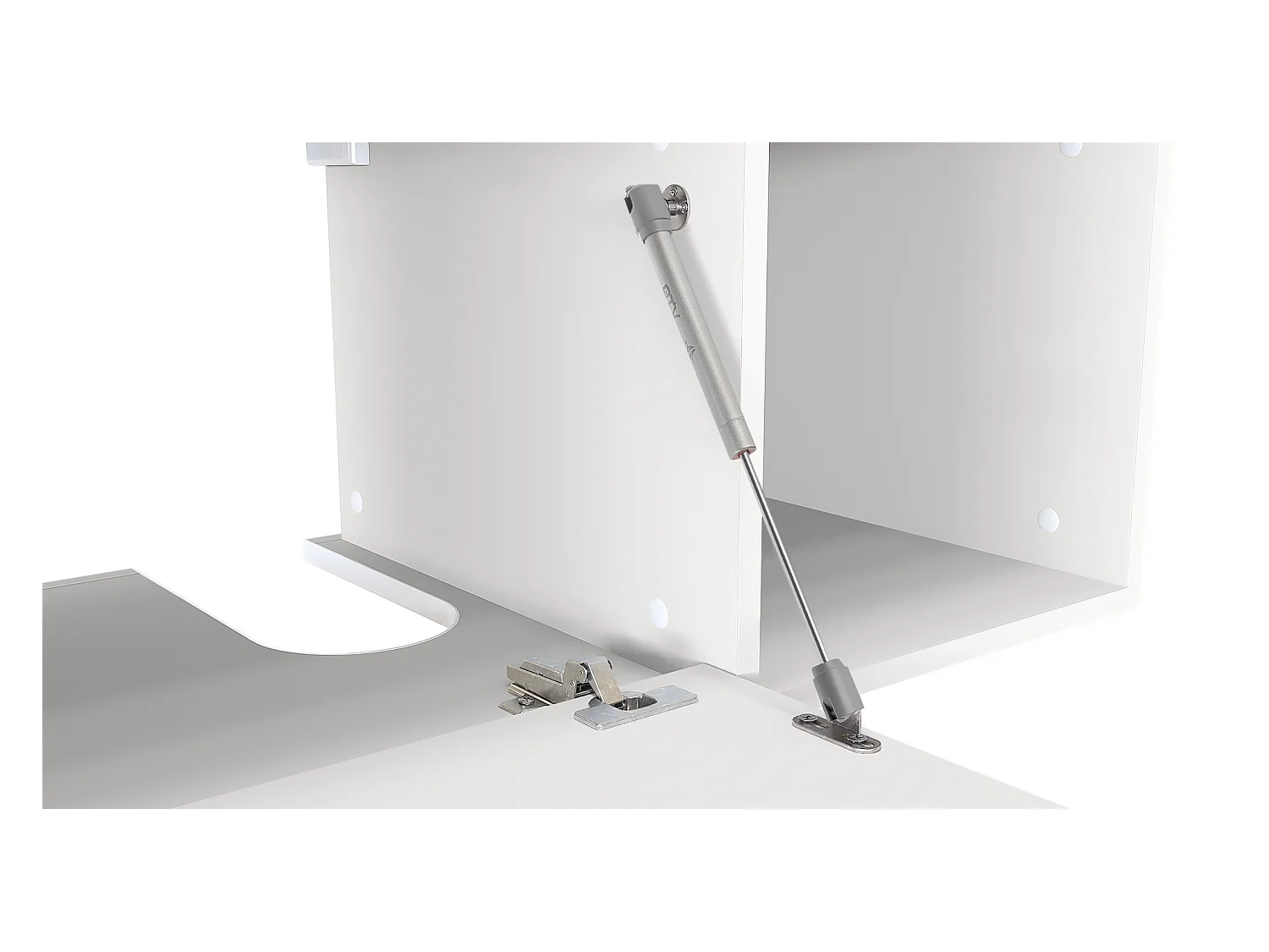 Ensemble de meubles de bains La Costa, Corps en Blanc mat, Façades en Blanc haute brillance, avec Miroir LED