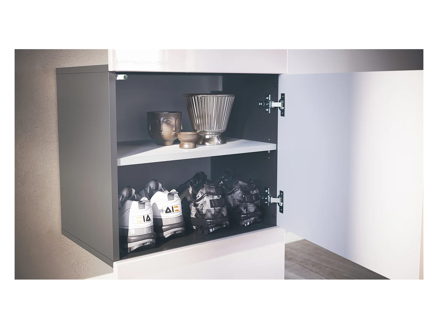 GARDEROBE Carlton Paneel in Brombeer Hochglanz