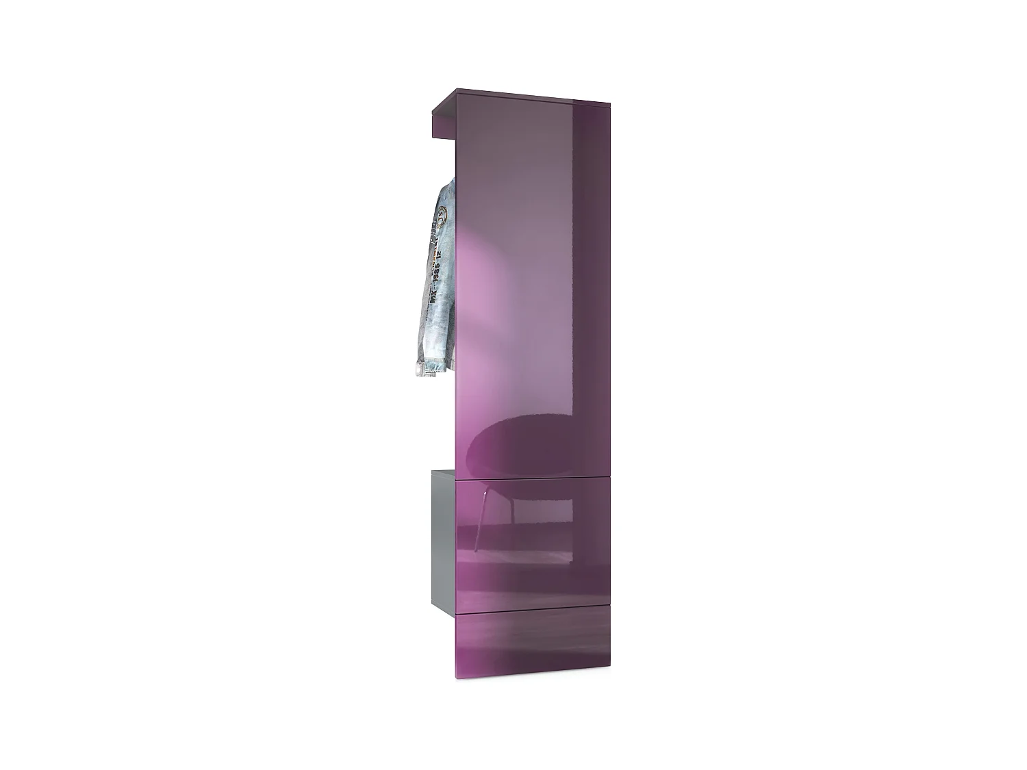 GARDEROBE Carlton Paneel in Brombeer Hochglanz