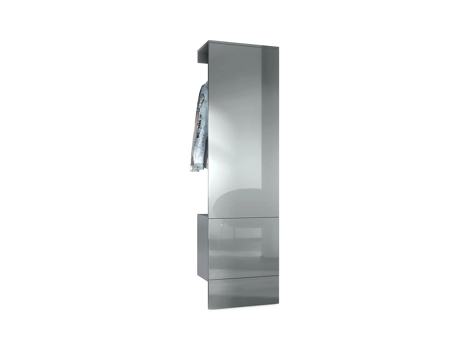 GARDEROBE Carlton Paneel in Grau Hochglanz
