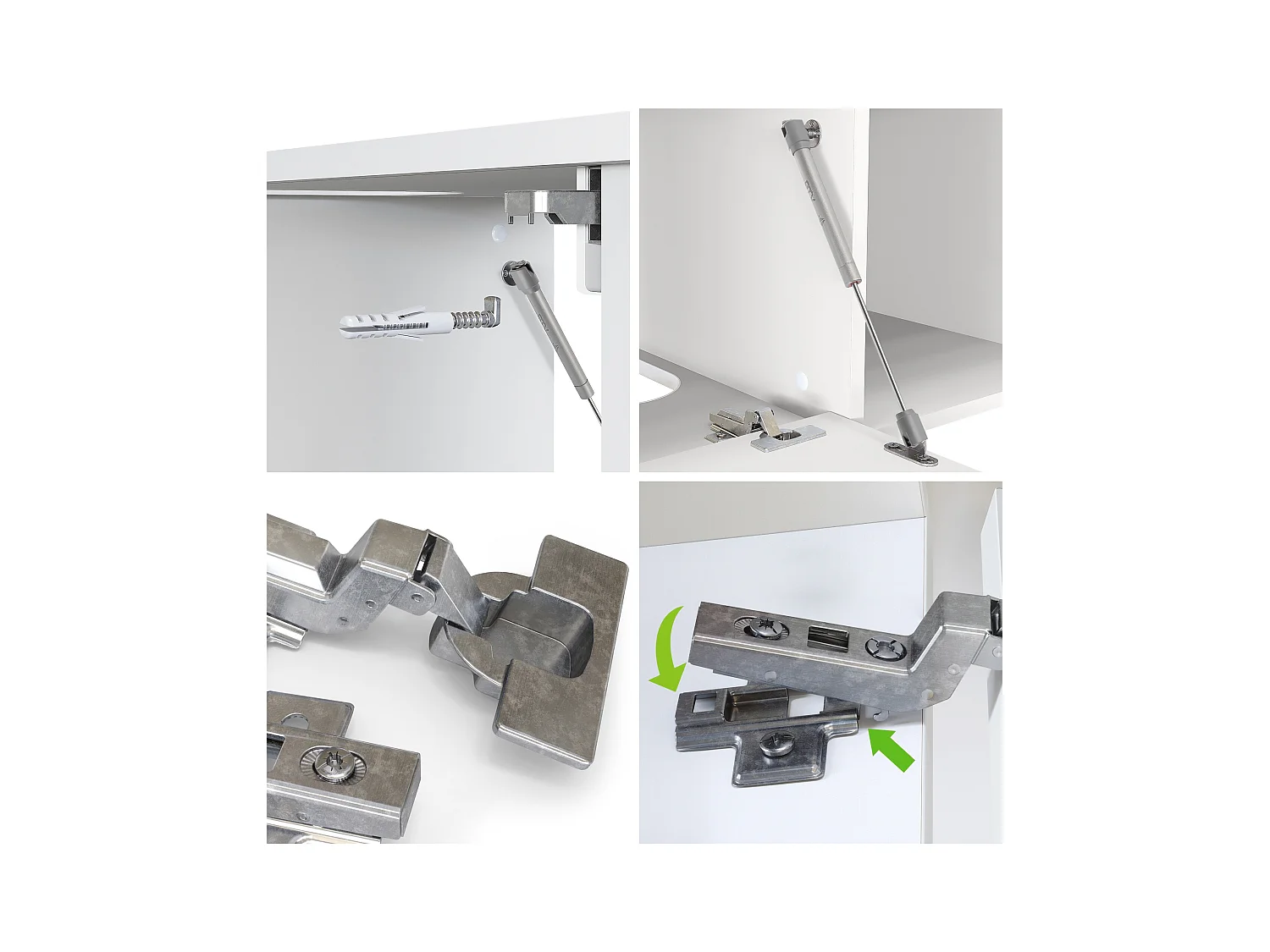 Ensemble de meubles de bains La Costa, Corps en Blanc mat, Façades en Gris clair satiné mat, avec Vasque à poser et Miroir LED